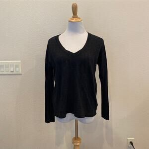 James Perse Boxy V-Neck Terry Pullover Sweater WXT3963 Size 2